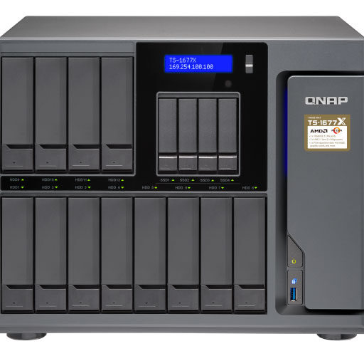 TS-1677X Storage NAS com 16 baias hot-swappable SATA