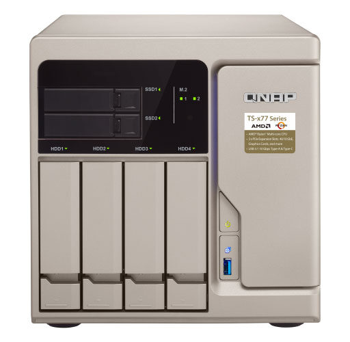 Qnap TS-677 - NAS server 48TB 4 baias SATA e 2 SSD