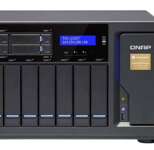 TVS-1282T 112TB - Tiered NAS Server Qnap 12 baias Thunderbolt