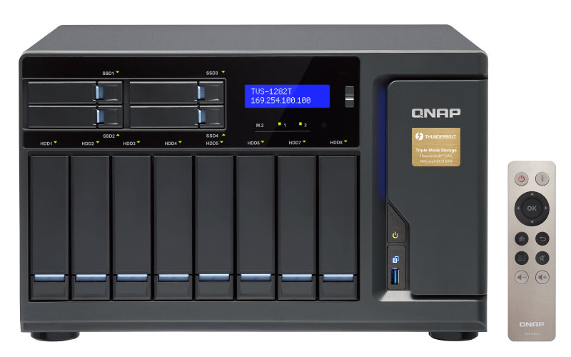 TVS-1282T 112TB - Tiered NAS Server Qnap 12 baias Thunderbolt