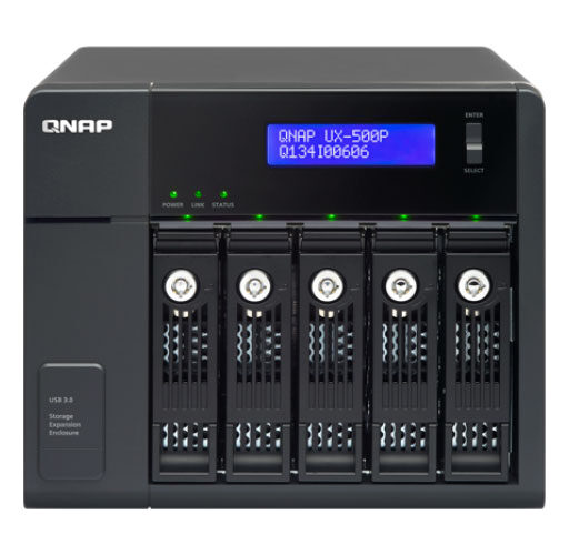 UX-500P Qnap - JBOD 5 baias para hard disks SATA